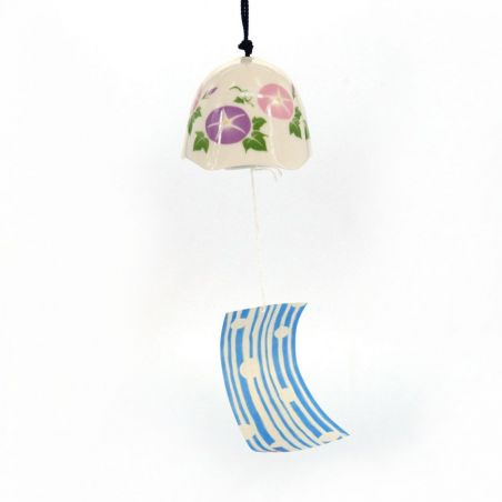 Japanese ceramic wind bell, ASAGAO, blue