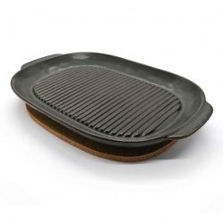 Black ceramic grill dish - GURIRUNOWARU