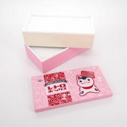 Large japanese lunch box, FUKUINU, pink