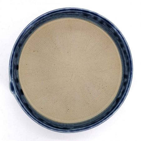 Small Japanese suribachi bowl in blue ceramic - SHITATARI