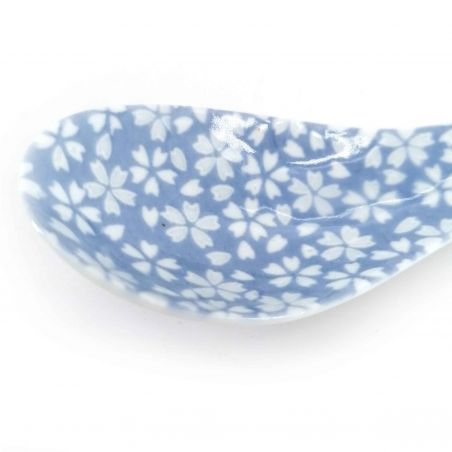 Japanese blue ceramic spoon - HANA