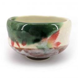 White ceramic flower bowl for tea ceremony - MOMIJI
