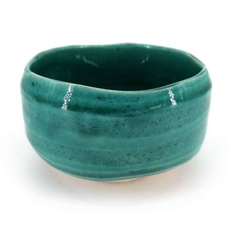 Ceramic bowl for tea ceremony, ocean blue - KAIYO