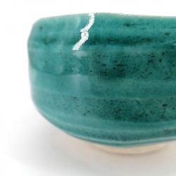 Ceramic bowl for tea ceremony, ocean blue - KAIYO