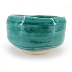 Ceramic bowl for tea ceremony, ocean blue - KAIYO