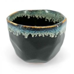 Bol en céramique pour cérémonie du thé, noir bord peinture infusée - CHUNYU