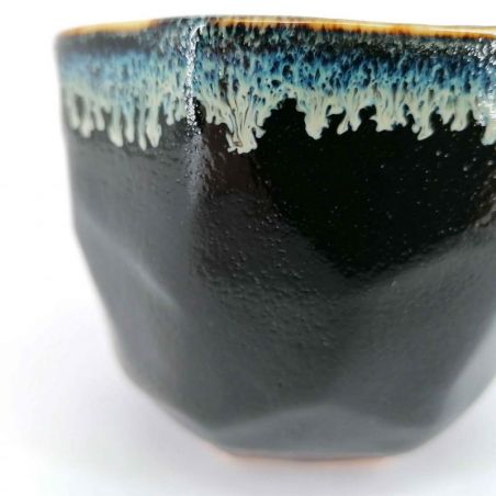 Ceramic bowl for tea ceremony, black edge infused paint - CHUNYU