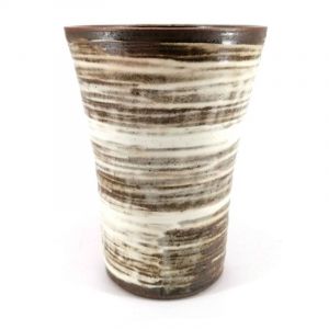 Mazagran japonés en cerámica, marrón y blanco - MIGAKIMASU