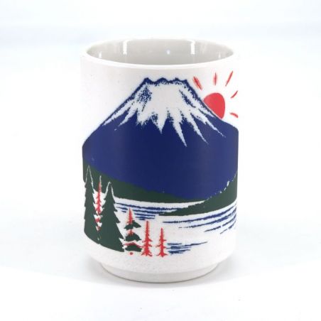 Tasse à thé japonaise blanche mont Fuji - FUJISAN