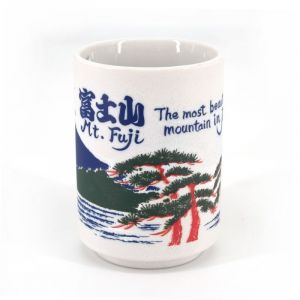 Japanische weiße Teetasse Mount Fuji - FUJISAN