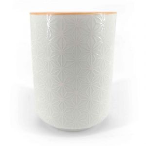 Japanese ceramic tea cup, white - ASANOHA