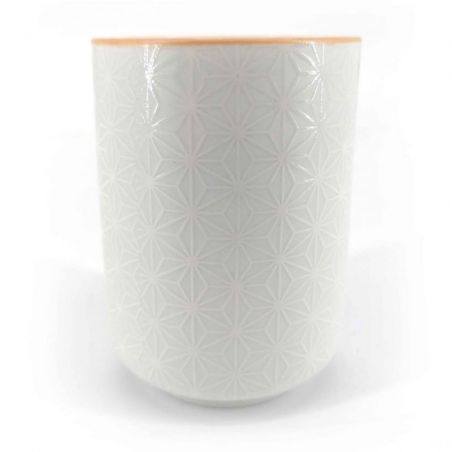 Japanese ceramic tea cup, white - ASANOHA