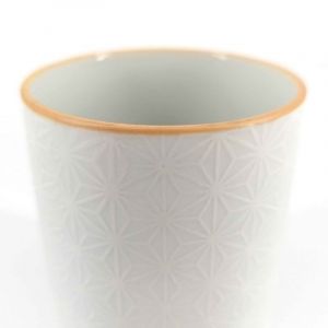 Japanese ceramic tea cup, white - ASANOHA