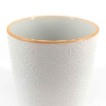 Japanese ceramic tea cup, white - ASANOHA