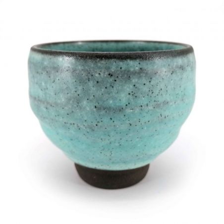 Taza de té de cerámica japonesa, azul mate - TSUYAKESHI