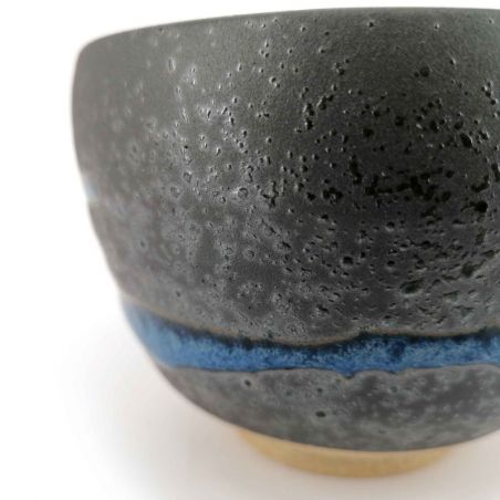 Tazza da tè in ceramica giapponese, linea marrone e blu - RAIN