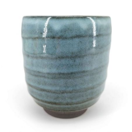 Japanese ceramic tea cup, shades of blue - NYUANSU