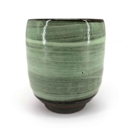 Japanese ceramic tea cup, shades of green - NYUANSU