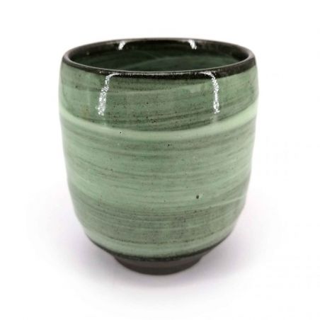 Japanese ceramic tea cup, shades of green - NYUANSU