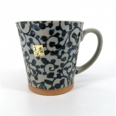 Japanese Blue ceramic mug - AO KARAKUSA