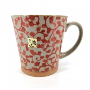 Mug japonais en céramique rouge - AKA KARAKUSA