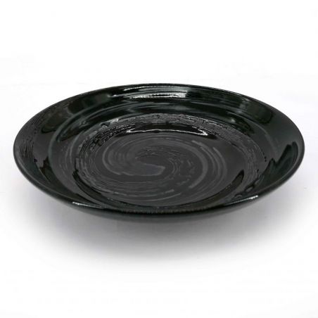 Japanese ceramic plate UZUMAKI - Black patterns