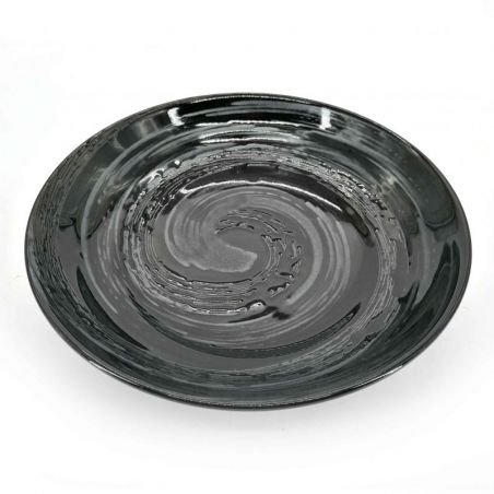 Japanese ceramic plate UZUMAKI - Black patterns