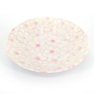 Bol ramen japonais blanc et rose en céramique Ø22cm SAKURA fleurs de cerisier