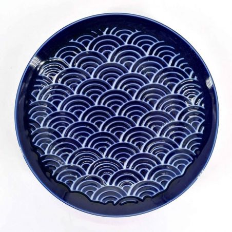 Piatto in ceramica giapponese modelli d'onda - SEIGAIHA