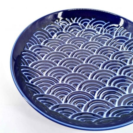 Piatto in ceramica giapponese modelli d'onda - SEIGAIHA
