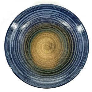 Piccolo piatto giapponese a spirale in ceramica blu e verde - RASEN