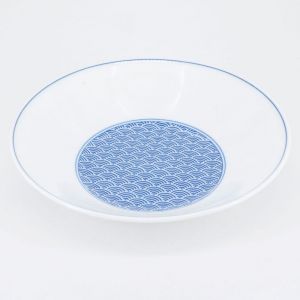 Blaue japanische ramenschüssel aus keramisch Ø22cm SEIGAIHA wellen