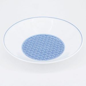Blue japanese ramen bowl in ceramic Ø22cm SEIGAIHA waves
