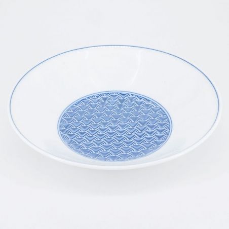 Bol ramen japonais en céramique Ø22cm SEIGAIHA vagues bleues