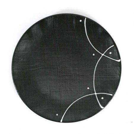 Piatto piccolo giapponese in ceramica nera minimalista - MINIMARISUTO