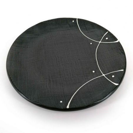 Plato japonés pequeño en cerámica negra minimalista - MINIMARISUTO