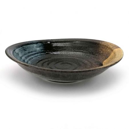 Japanese ceramic plate BURASHI - Brown patterns