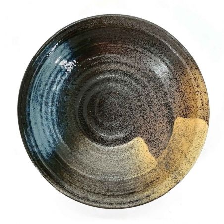 Japanische Keramikplatte Wellenmuster BURASHI - Braun