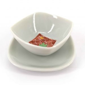 Juego de vasija y platillo de cerámica - MOMIJI NAMI