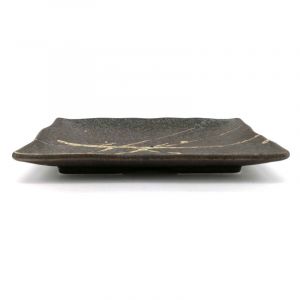 Small rectangular Japanese plate in raw ceramic, brown - PEINTOCHIPU