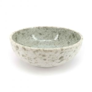 Small Japanese ceramic dish, white, crackle interior - WARETA