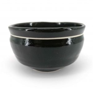 Piatto piccolo in ceramica giapponese, linea bianca e nera - PIOGGIA