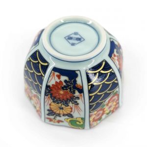 Petite coupelle japonaise en céramique, motifs variés, blanc, bleu, doré - SAMAZAMANA PATAN