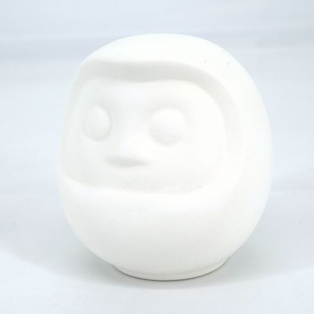 Salvadanaio portafortuna in ceramica non smaltata per dipingere, OEKAKI DARUMA, 8 cm