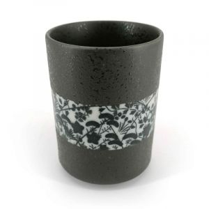 Taza de té de cerámica japonesa, diadema floral - FURORARU