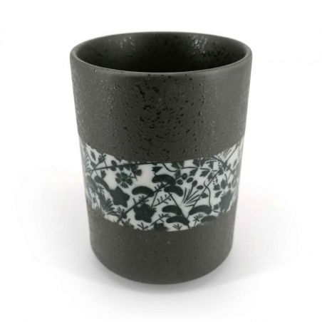 Tazza da tè in ceramica giapponese, cerchietto floreale - FURORARU