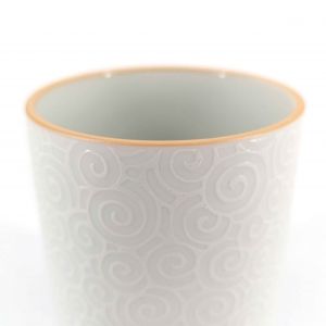 Japanese ceramic tea cup, white, swirl - SENPU