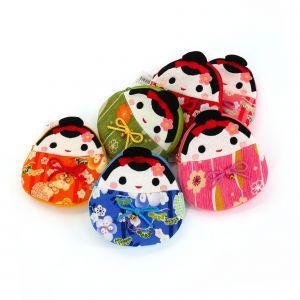 Small geisha pouch in chirimen fabric - CHIRIMEN GEISHA - color of your choice