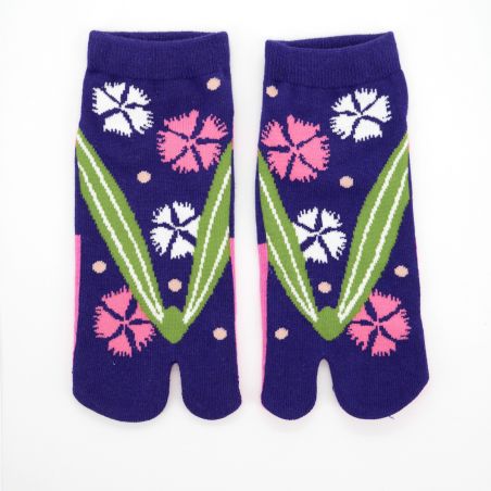 calcetines tabi japoneses de algodón, ZORI-NADESHIKO, azul