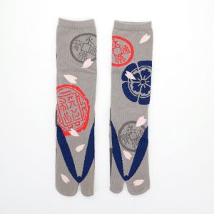 japanese cotton tabi socks, ODANOBUNAGA, grey